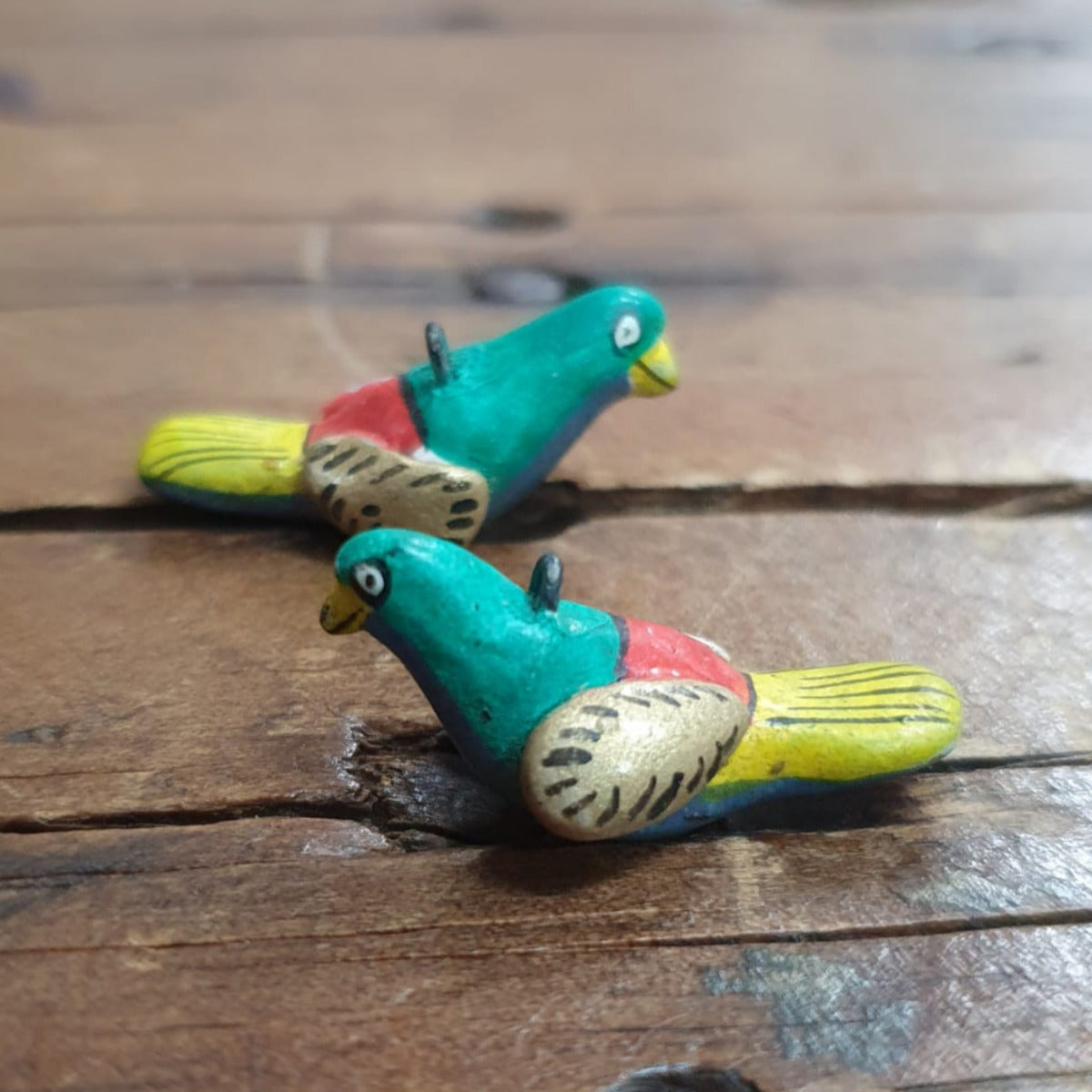 Rare Hand Made & Painted Clay Birds from Peru (2) #13
