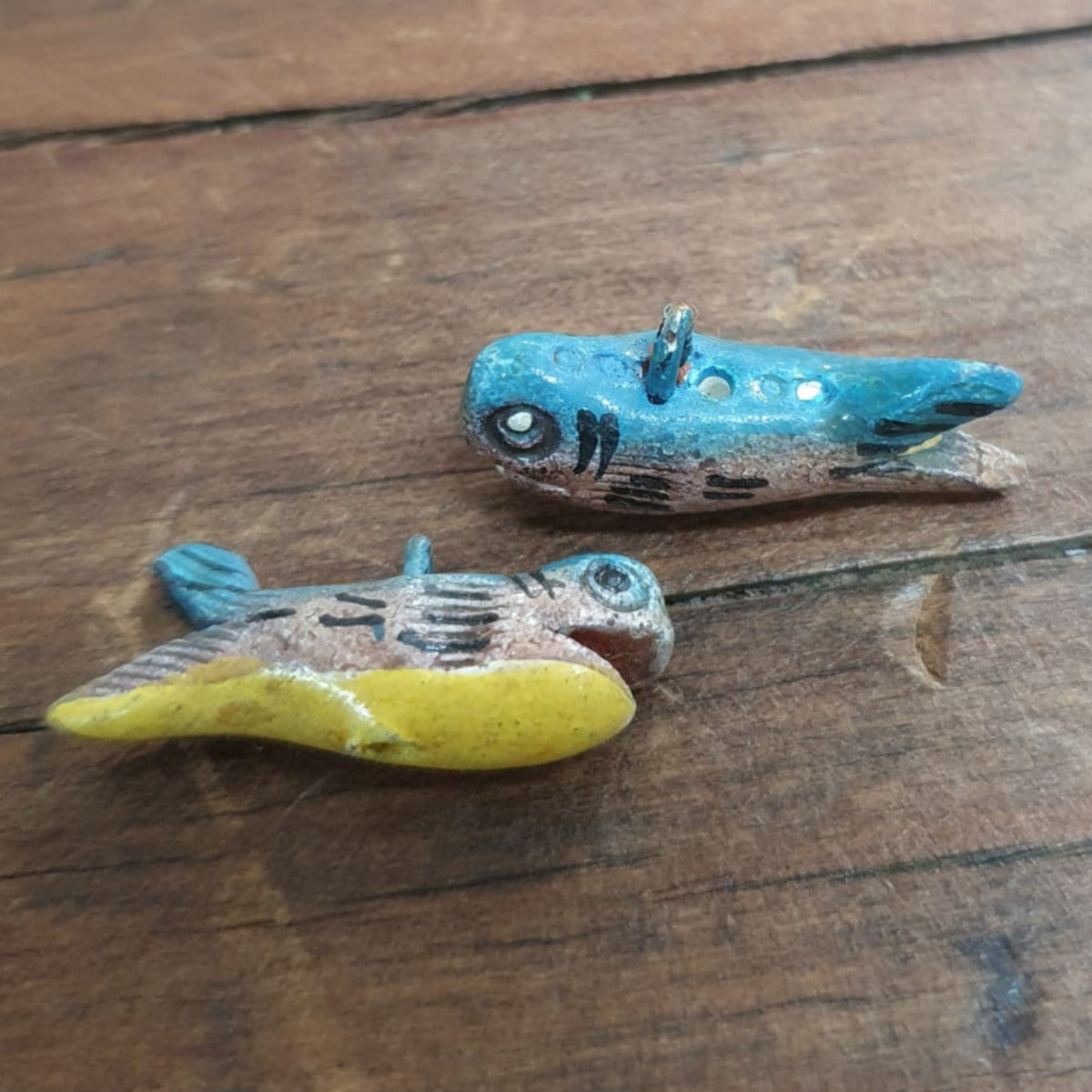 Rare Hand Made & Painted Clay Fish from Peru (2) #15