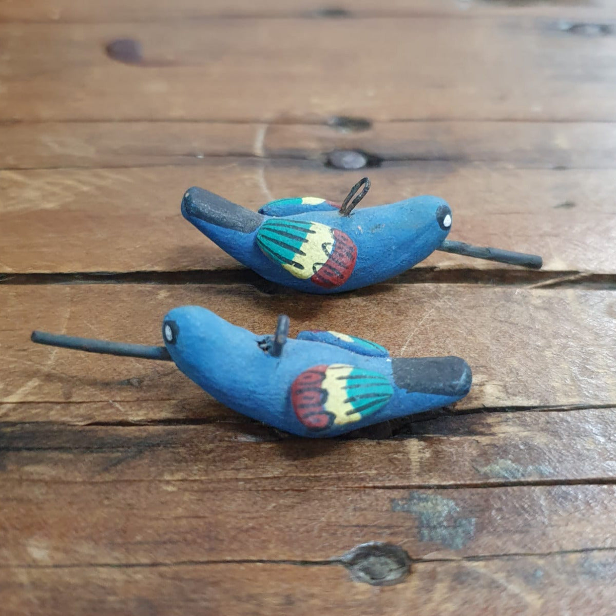 Rare Hand Made & Painted Clay Birds from Peru (2) #19 - Humming Bird