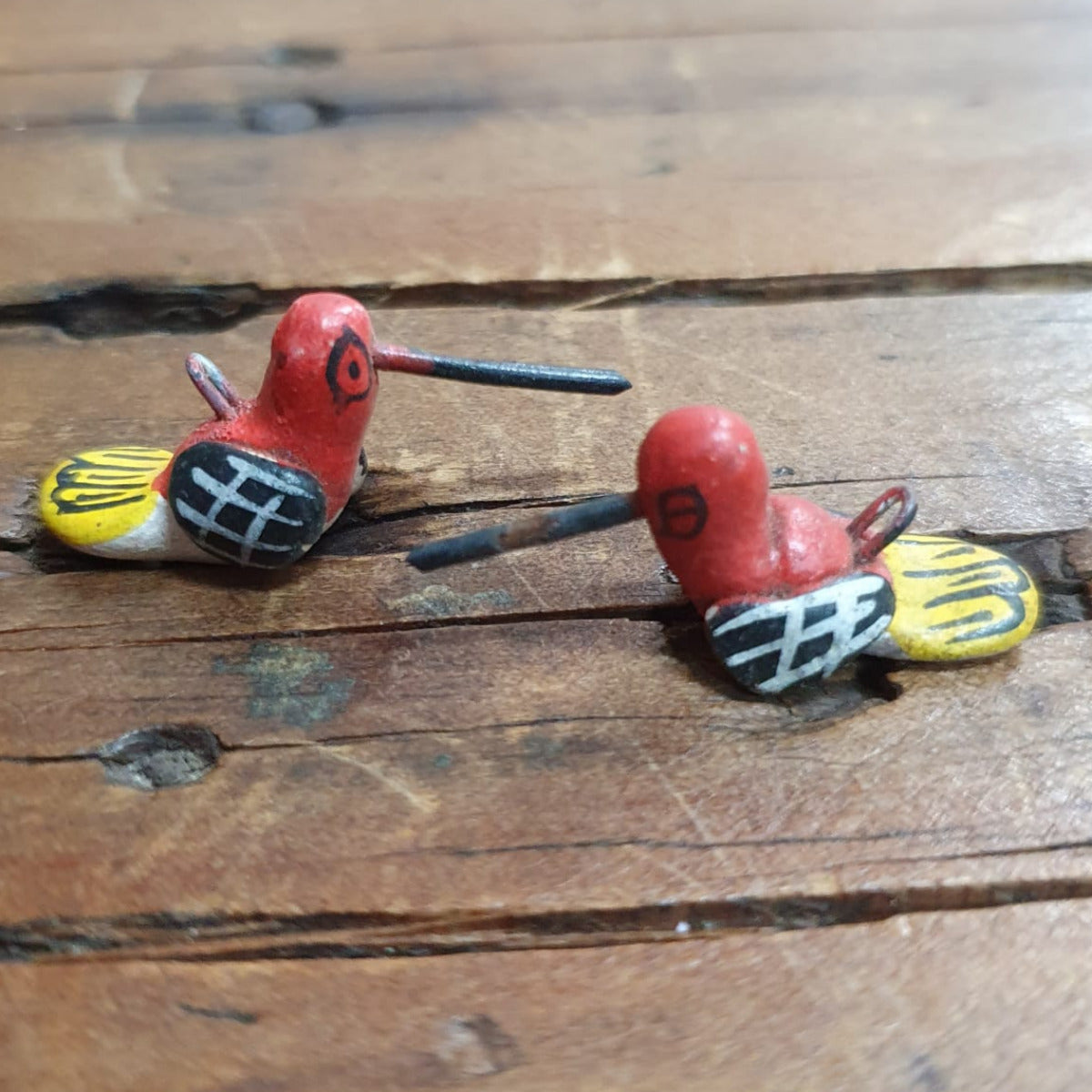 Rare Hand Made & Painted Clay Birds from Peru (2) #20 - Humming Bird