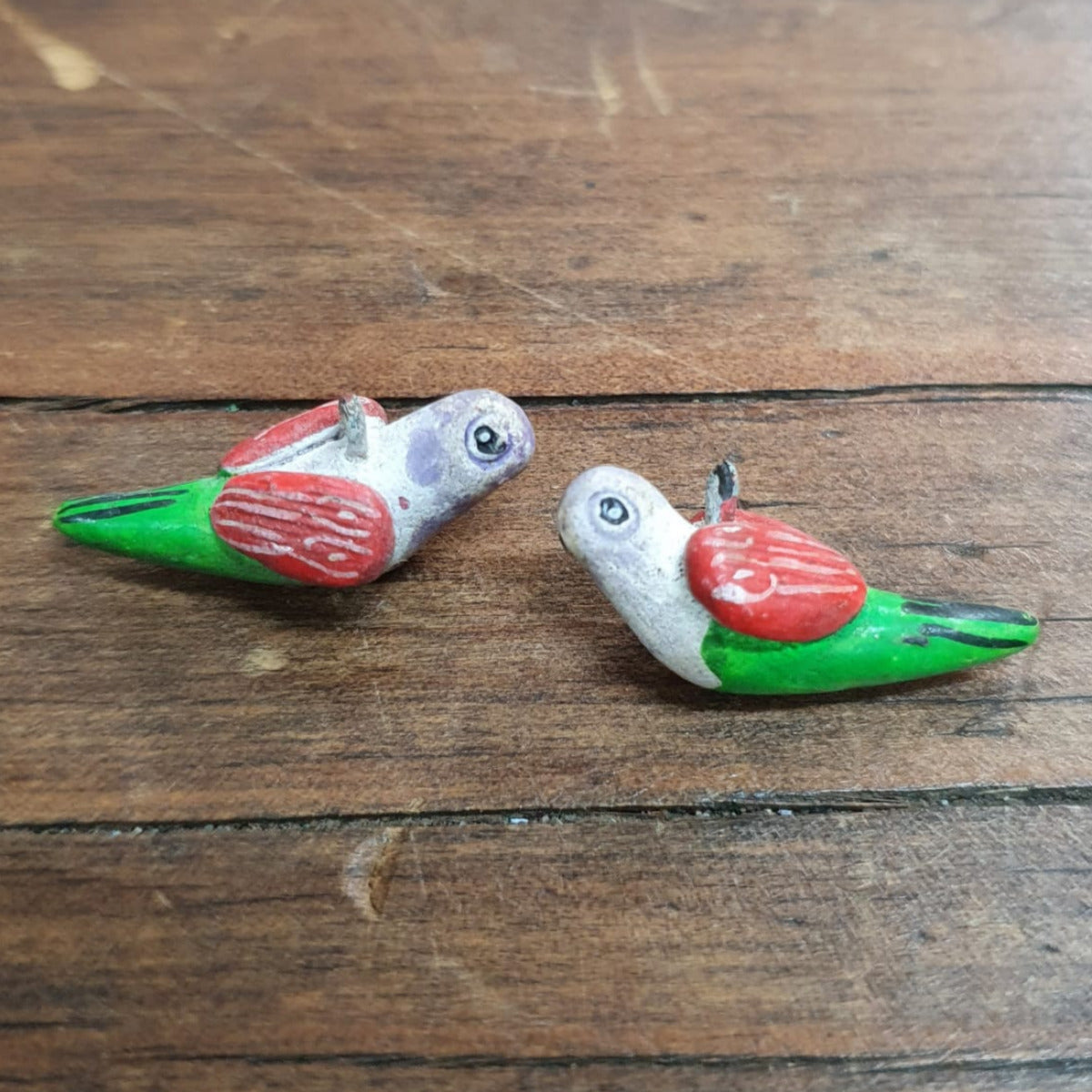 Rare Hand Made & Painted Clay Birds from Peru (2) #21
