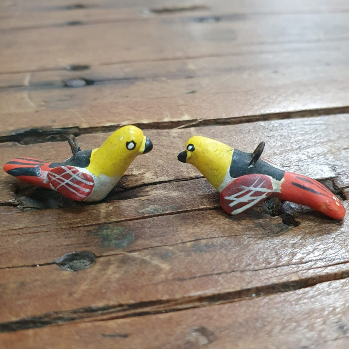 Rare Hand Made & Painted Clay Birds from Peru (2) #4