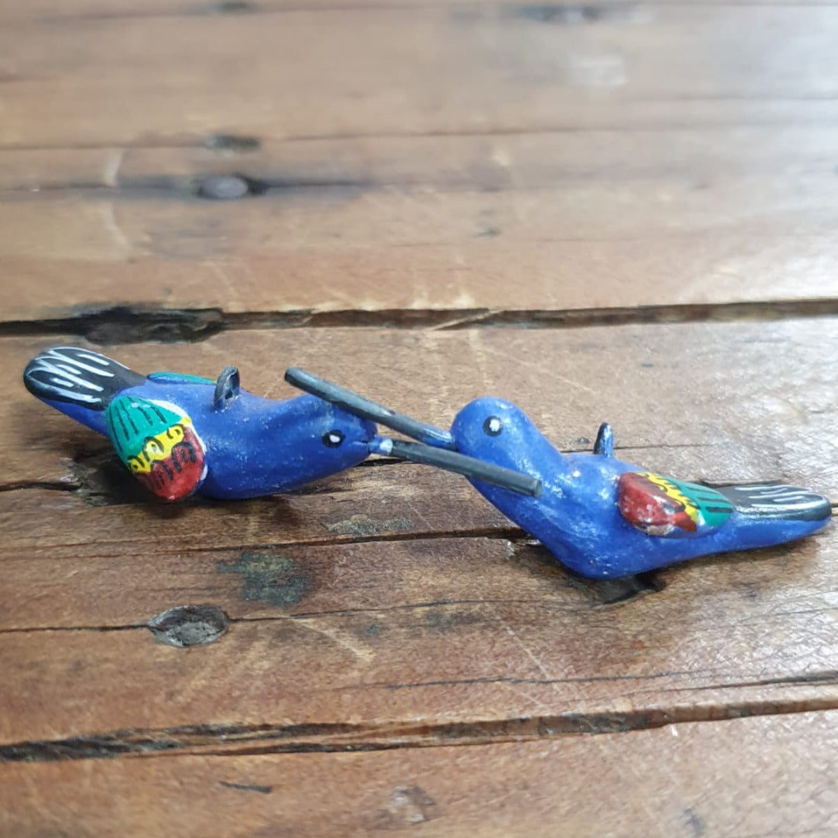 Rare Hand Made & Painted Clay Birds from Peru (2) #8 - Humming Bird