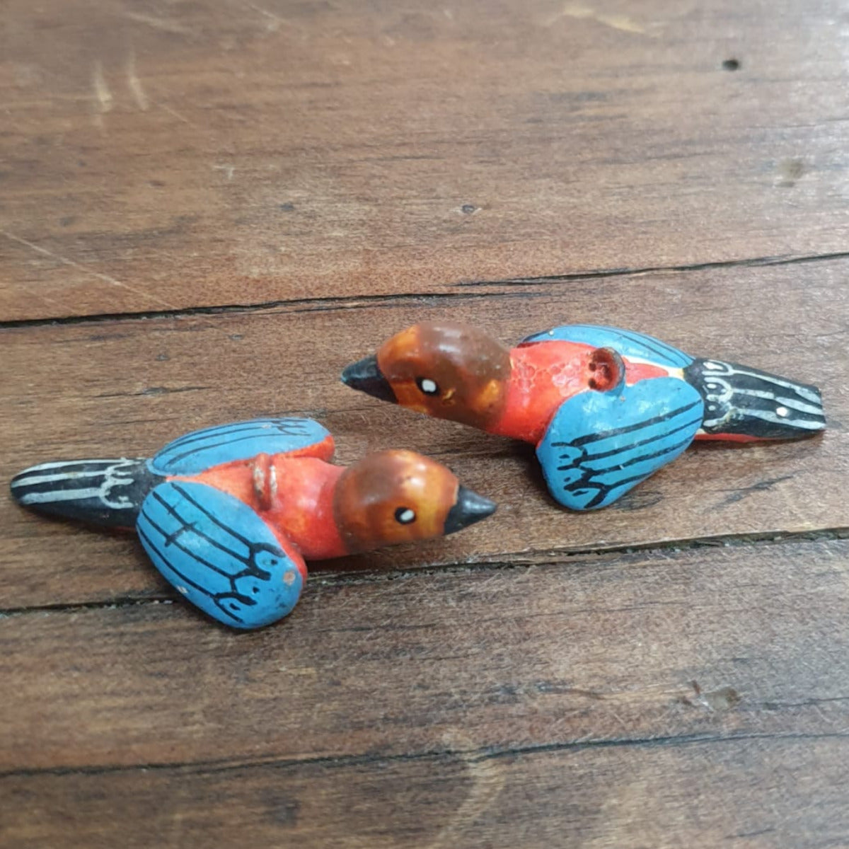 Rare Hand Made & Painted Clay Birds from Peru (2) #9