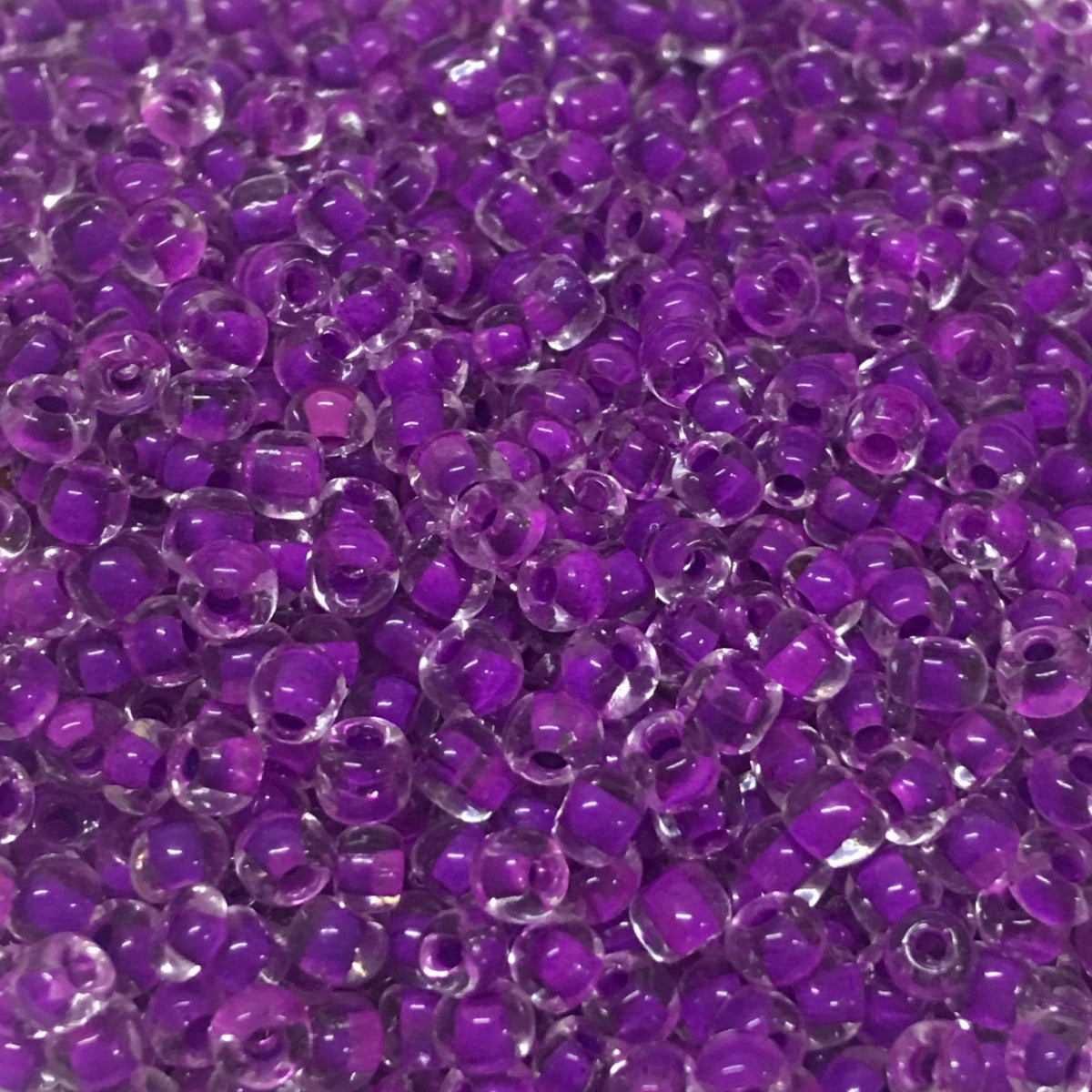 Purple - 8/0 Lined Transparent (50g) - Seed Beads