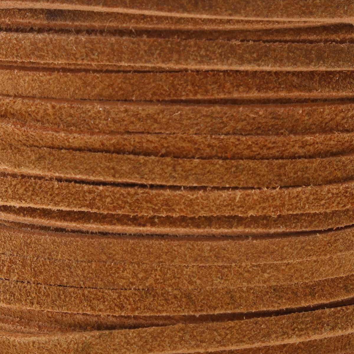 Close-up of brown leather cord with visible texture