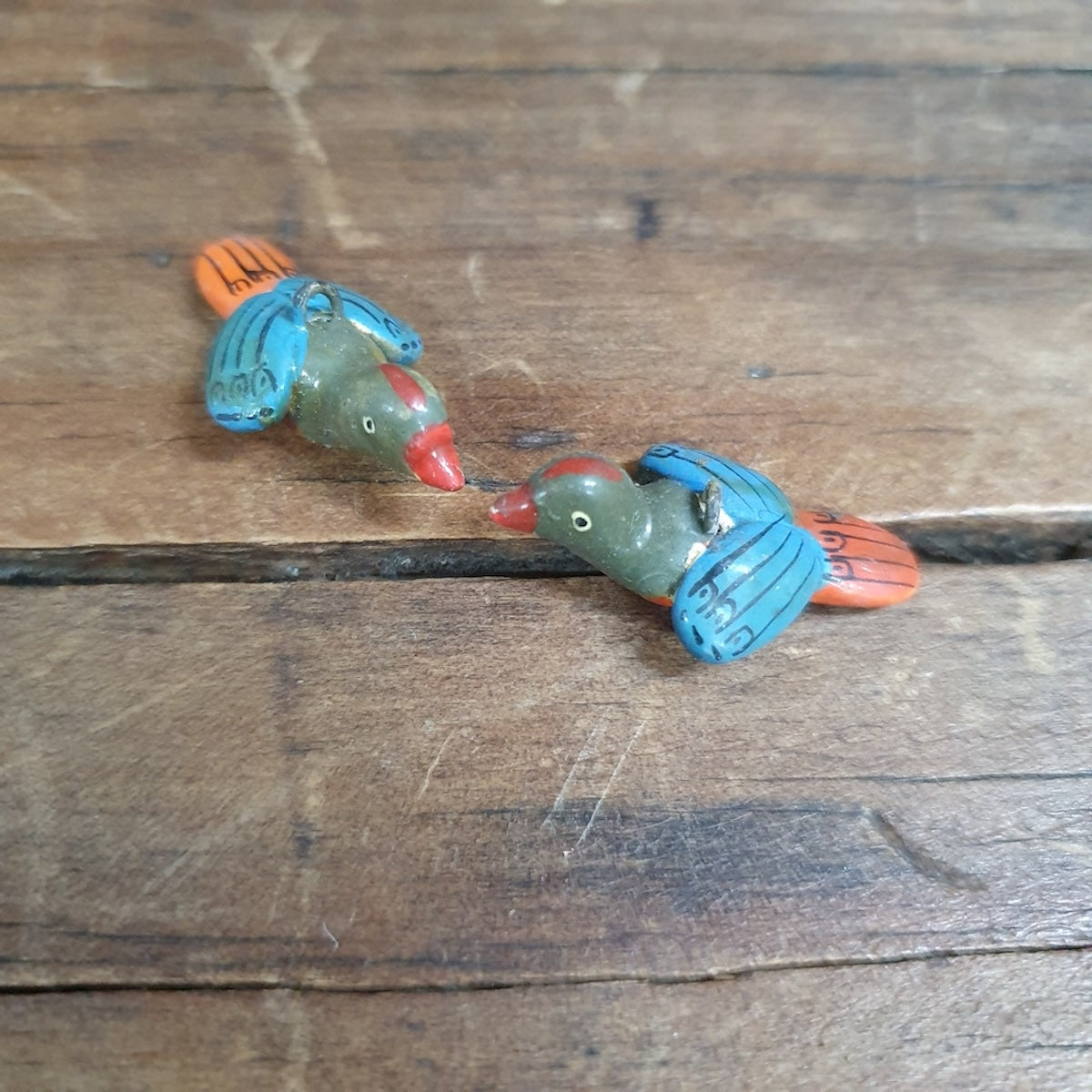 Rare Hand Made & Painted Clay Birds from Peru (2) #40