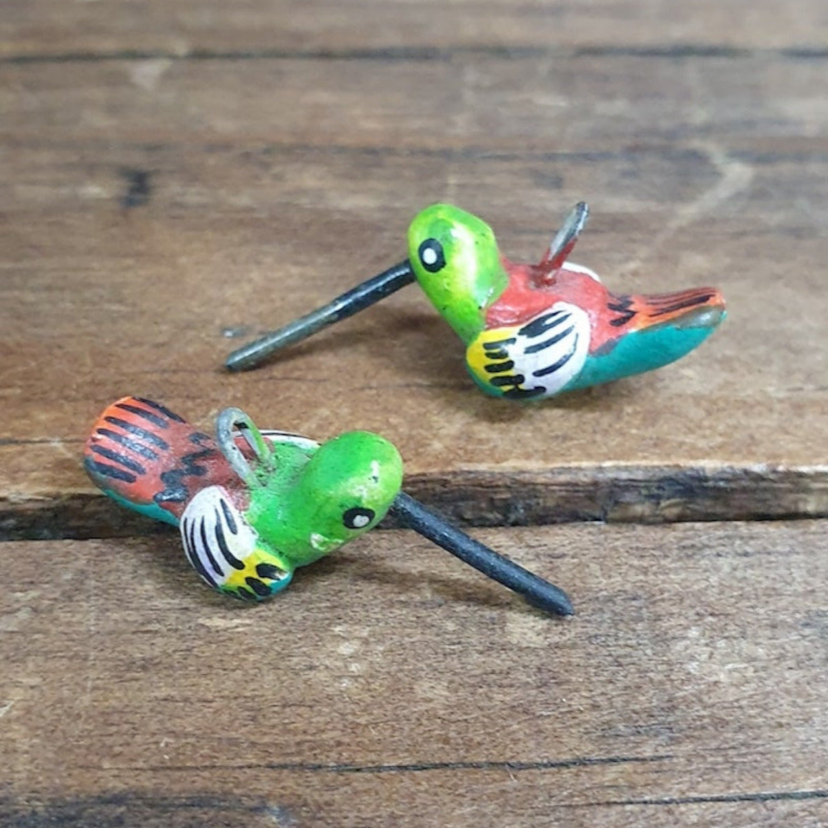 Rare Hand Made & Painted Clay Birds from Peru (2) #41