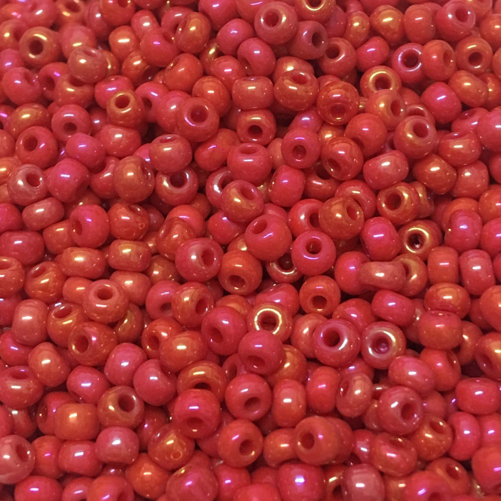 Red Opaque - 8/0 Rainbow (50g) - Seed Beads