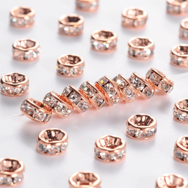5mm Diamante Rondelles (20) - Rose Gold