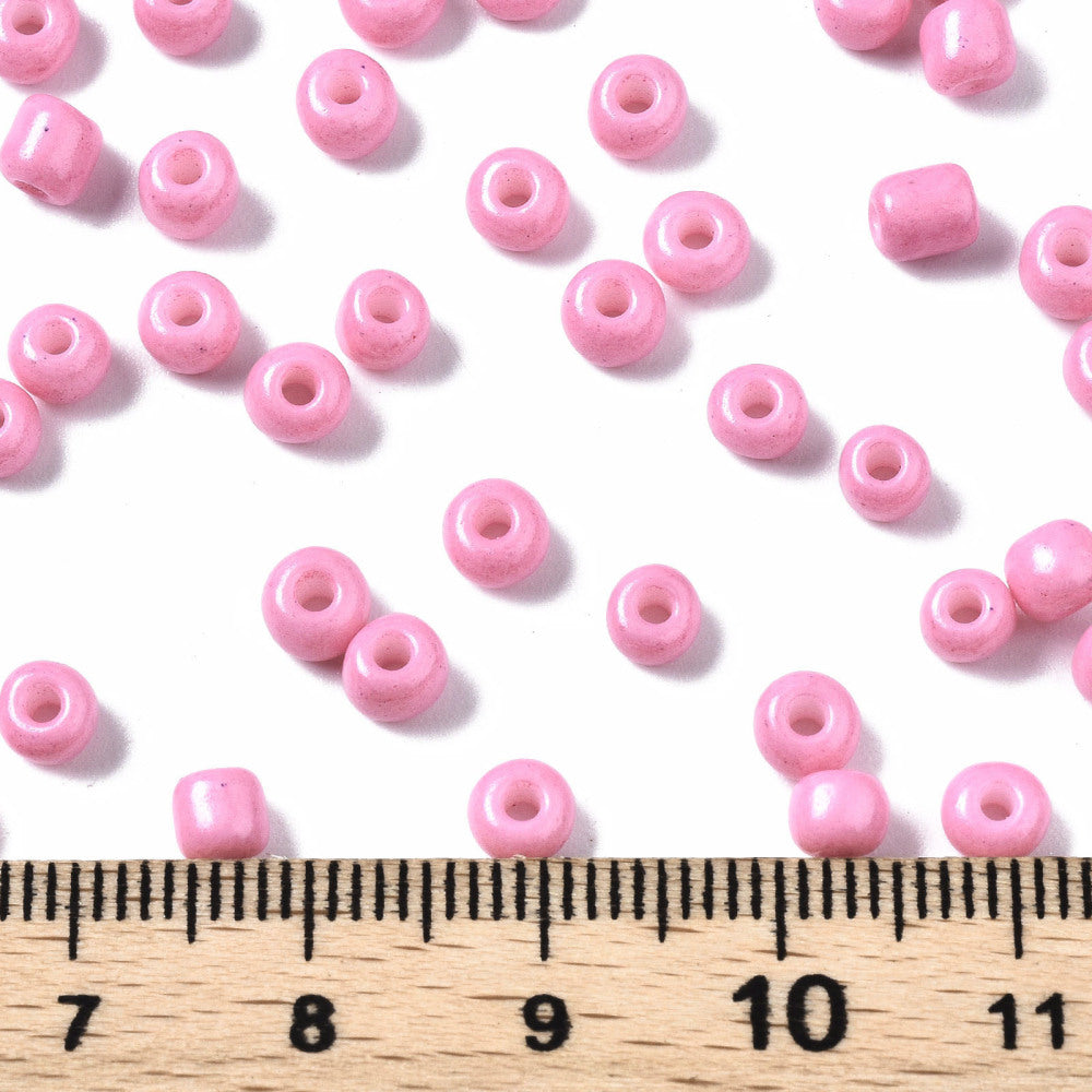 Flamingo Pink - 6/0 Baked On Colour (50g) - Seed Beads