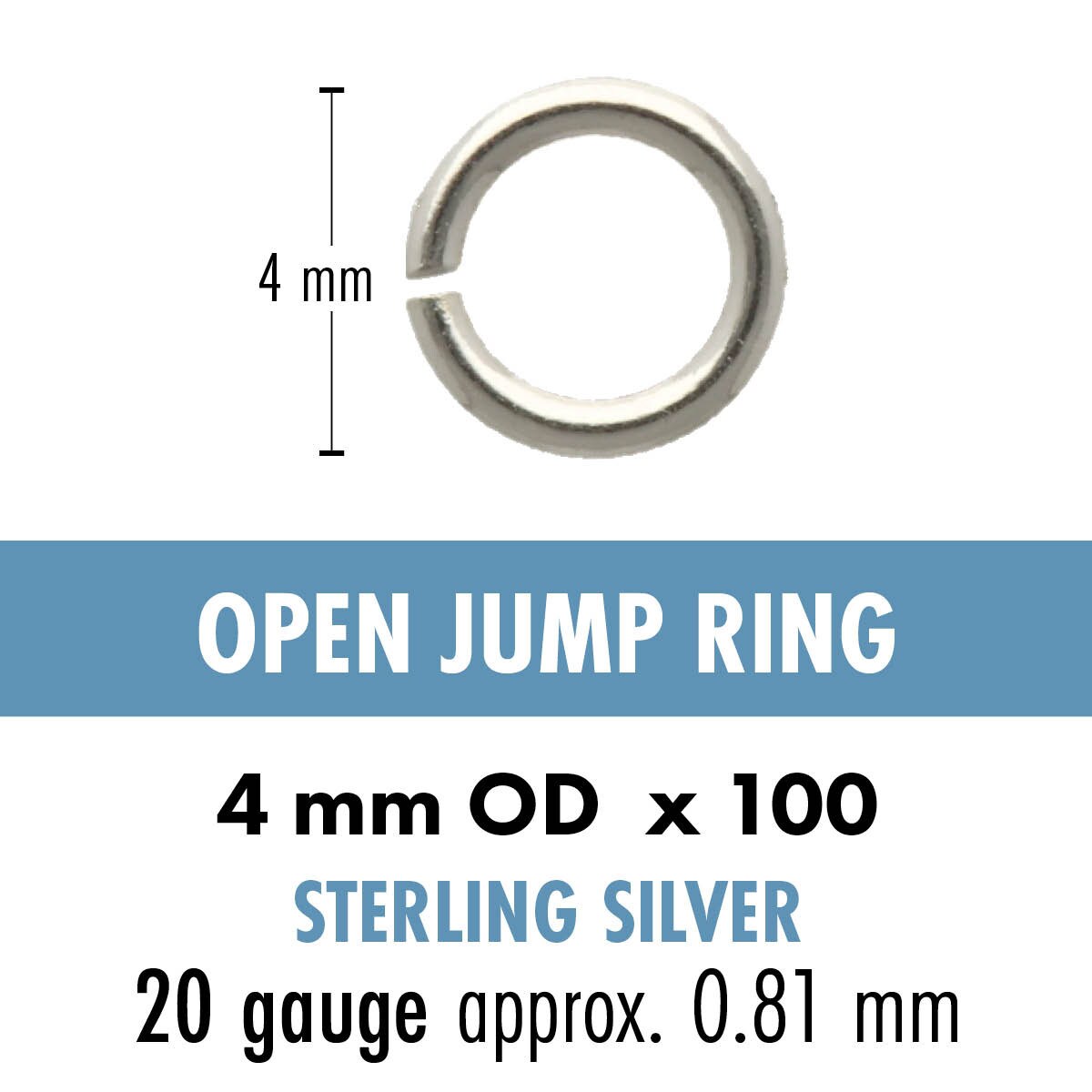 4mm Open Jumpring (20) - Sterling Silver