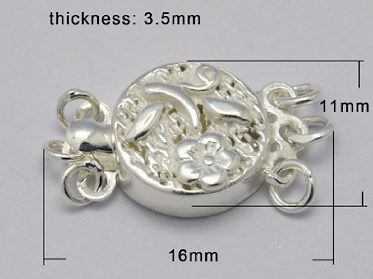 3-loop Box Clasp - Sterling