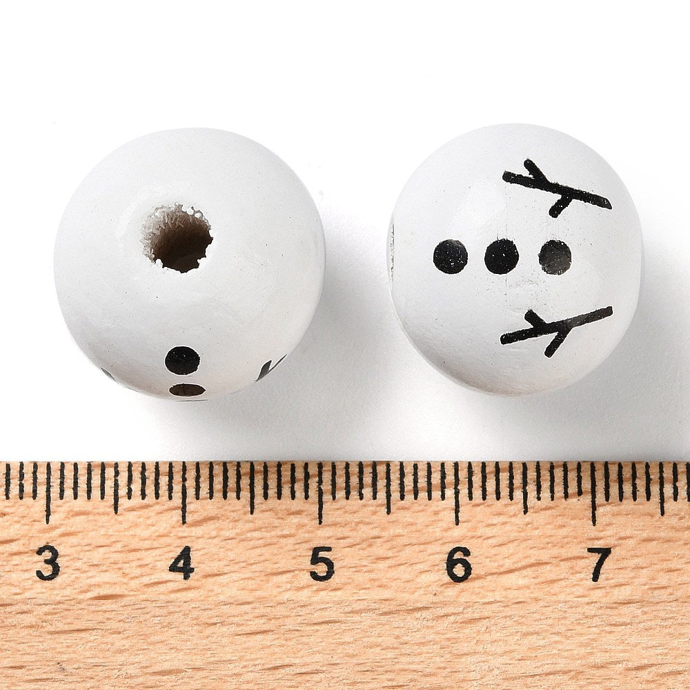 Snowman Beads (12 Sets) - Wood