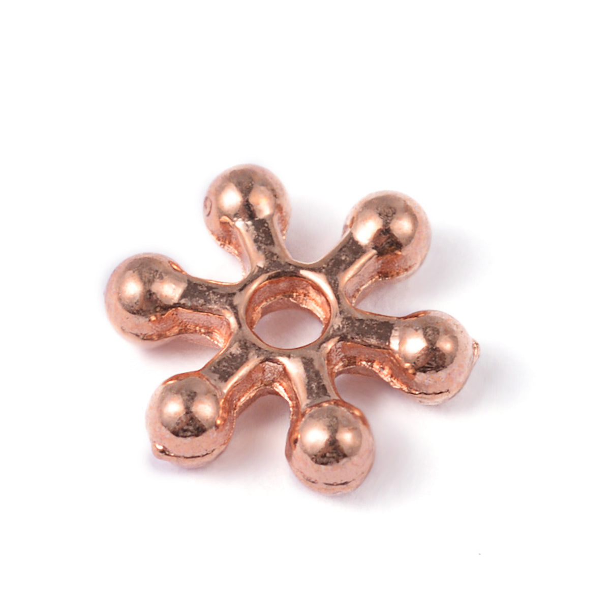 7mm Pinwheel Metal Beads (50) - Rose Gold