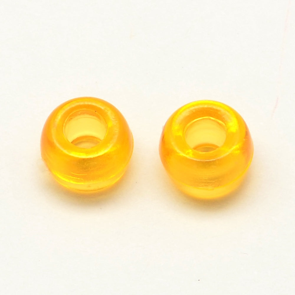 Yellow Transparent (100) - Acrylic Pony Beads