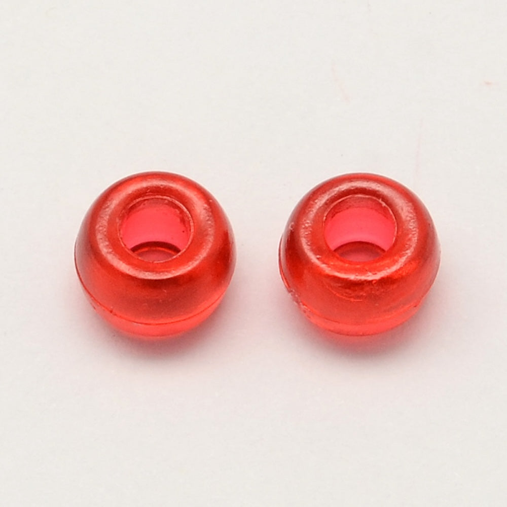 Red Transparent (100) - Acrylic Pony Beads