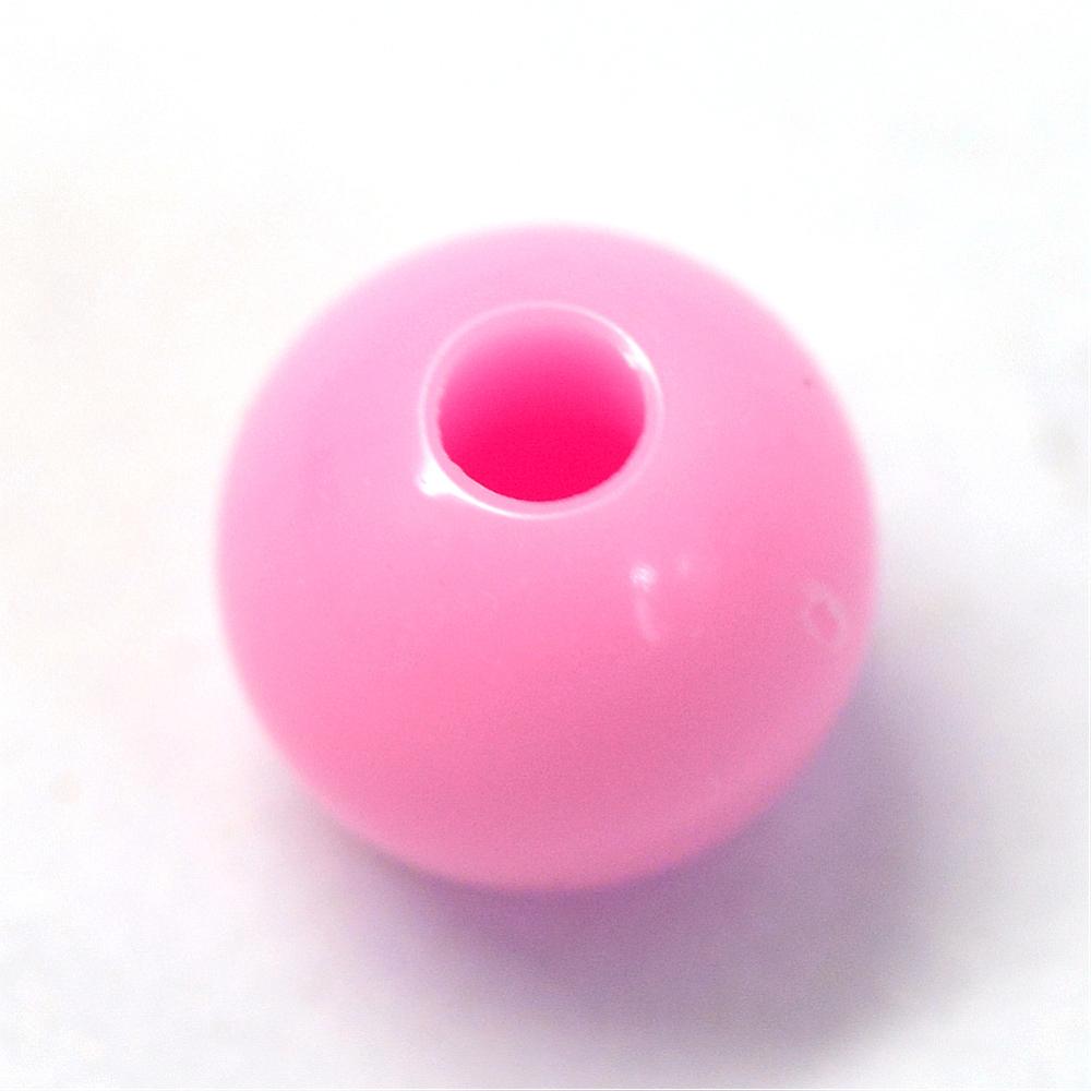 6mm Barbie Pink Opaque (100) - Round Acrylic Beads