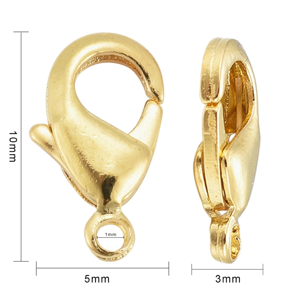 10mm Parrot Clasp & Tags (10) - Gold - Bead Shack