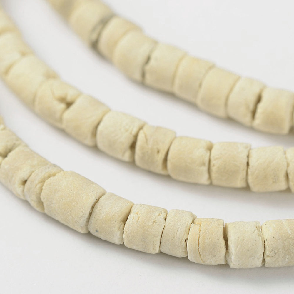 3.5mm Round Heishi Beads (1 Strand) - Coconut - White