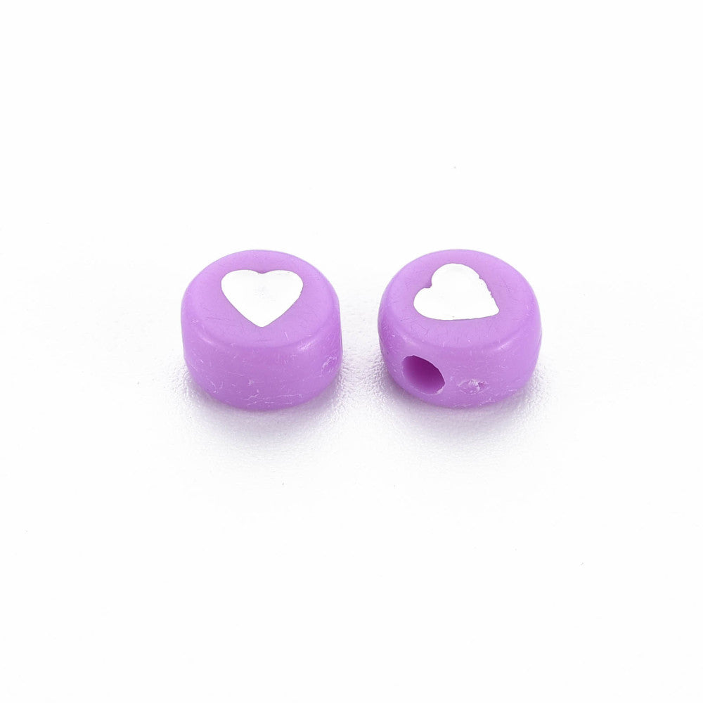 Heart Beads - Pastel/White (100)