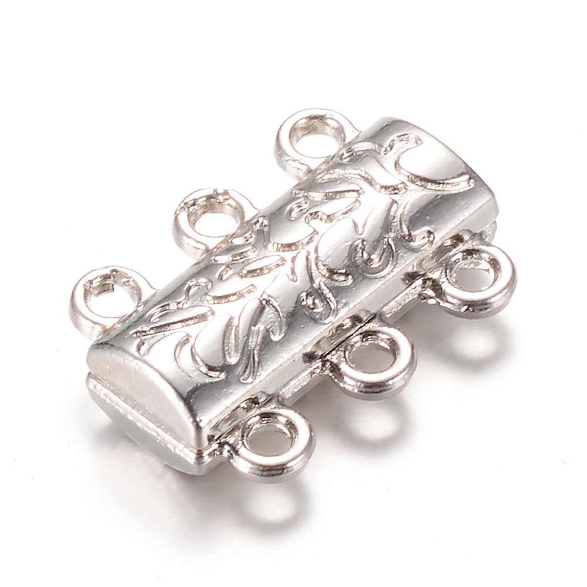 Magnetic 3-Strand Clasp - Platinum