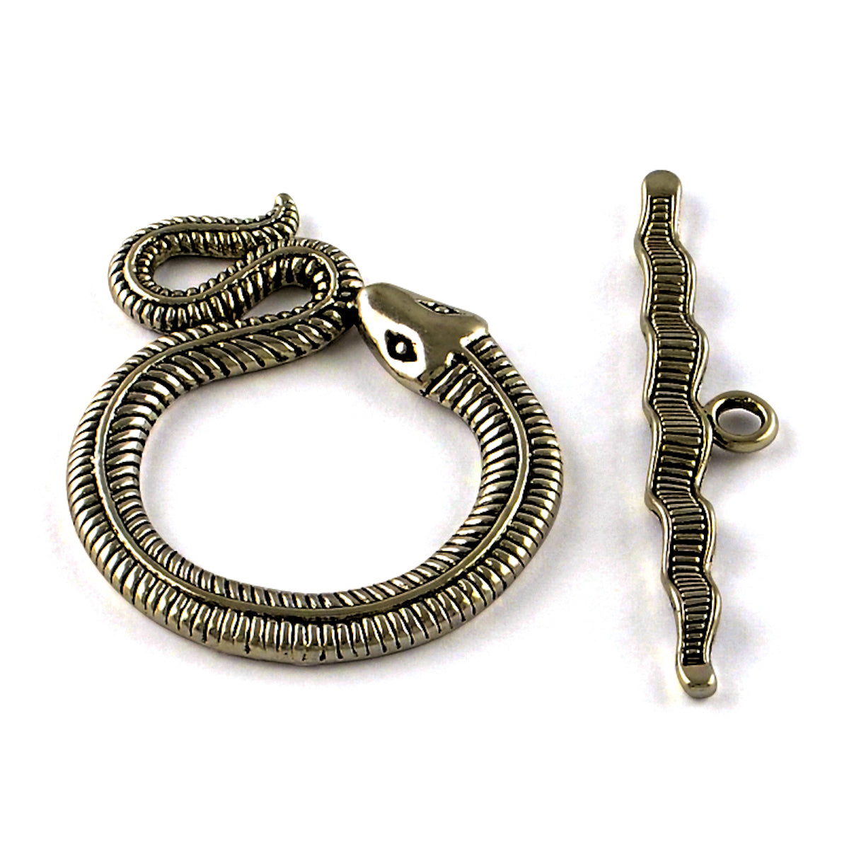 Giant Snake Toggle Clasp (1) - Ancient Gold