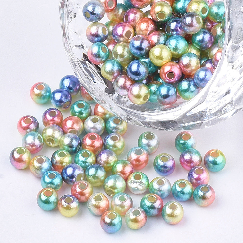 6mm Mermaid Beads (100) - Mixed Gradient Colour AB