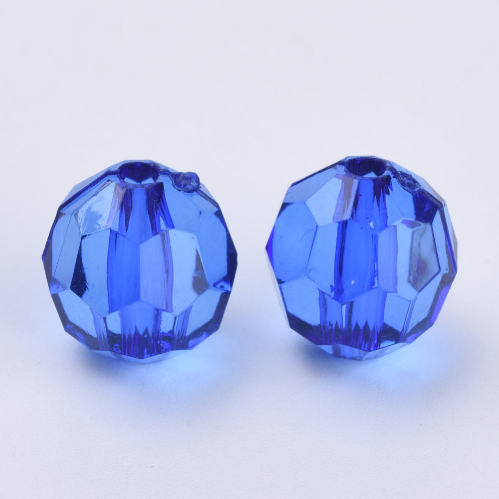 6mm Faceted Beads (100) - Blue