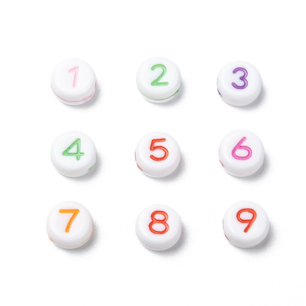 Number Beads (100) - Rainbow