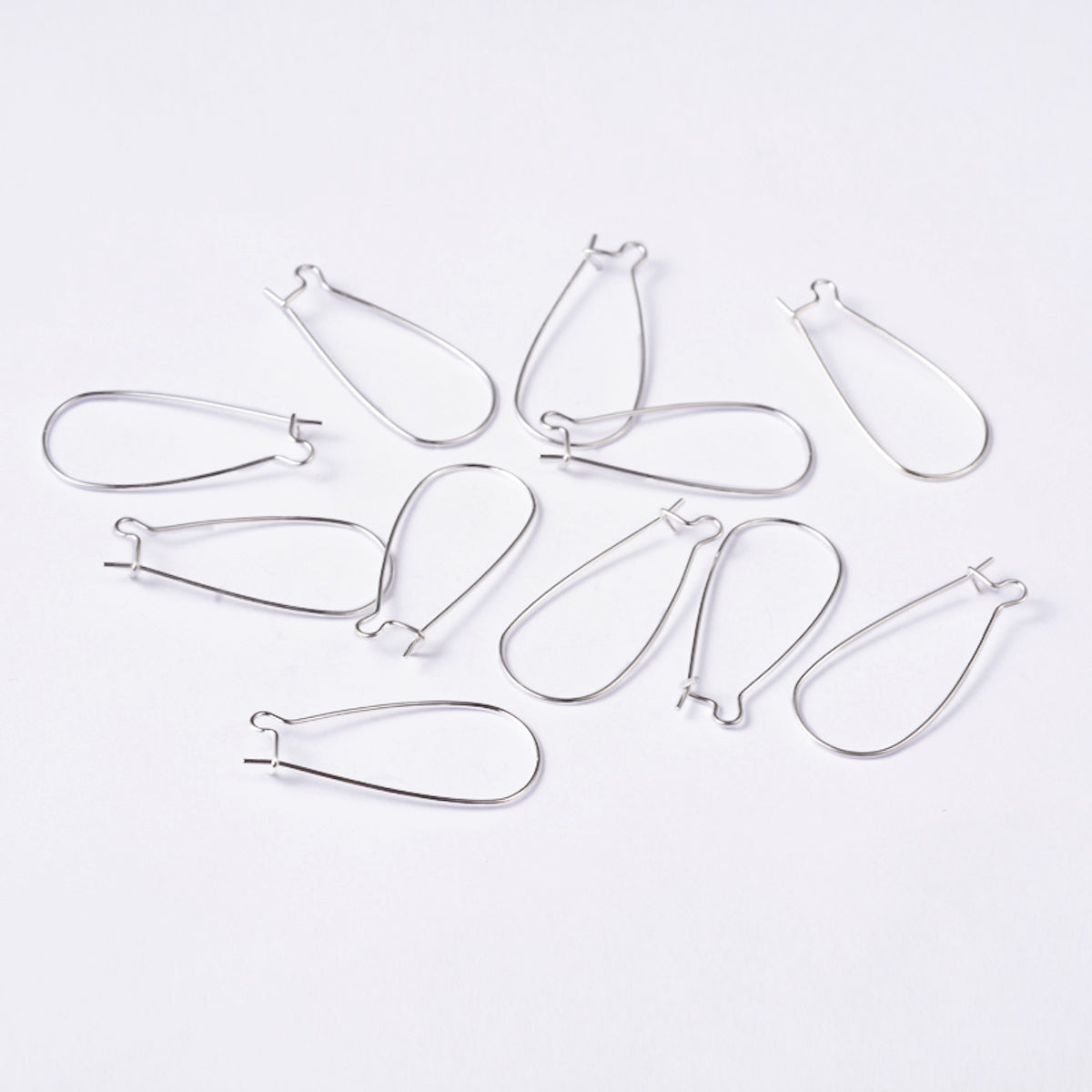 33mm Kidney Ear Wires (10) - Silver
