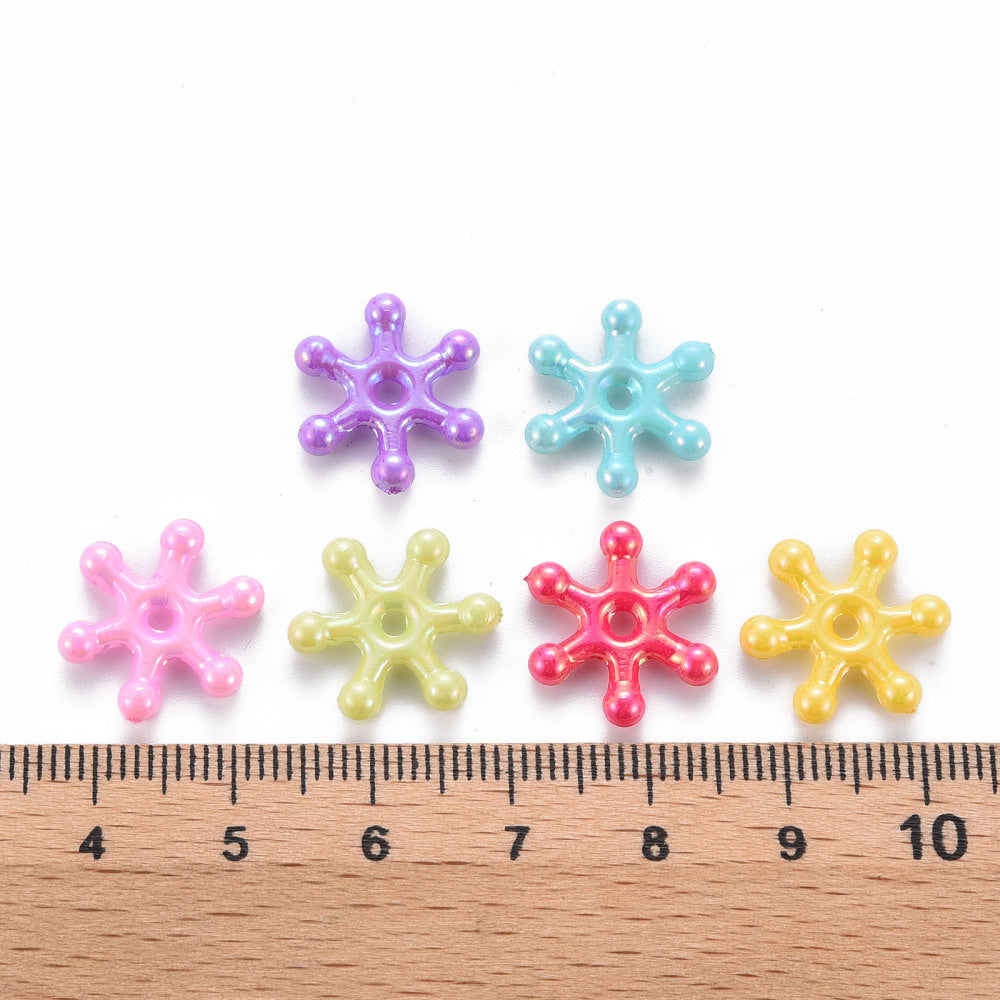 Pinwheel (100) - 15mm Acrylic AB Lustre Beads