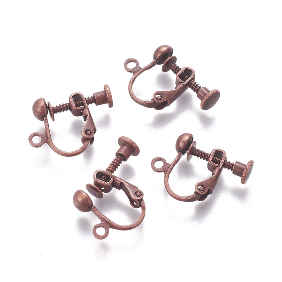 Clip On Ear Fitting (10) - Ancient Brass