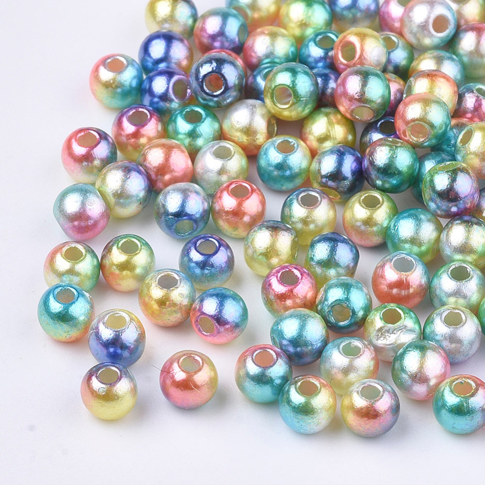 6mm Mermaid Beads (100) - Mixed Gradient Colour AB