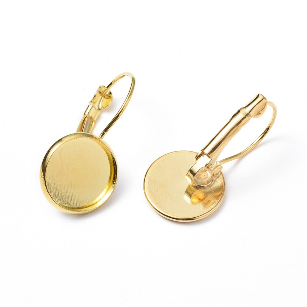 Ear Wires w. Glass Dome (2) - Gold