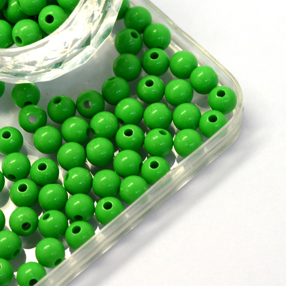 6mm Lime Opaque (100) - Round Acrylic Beads