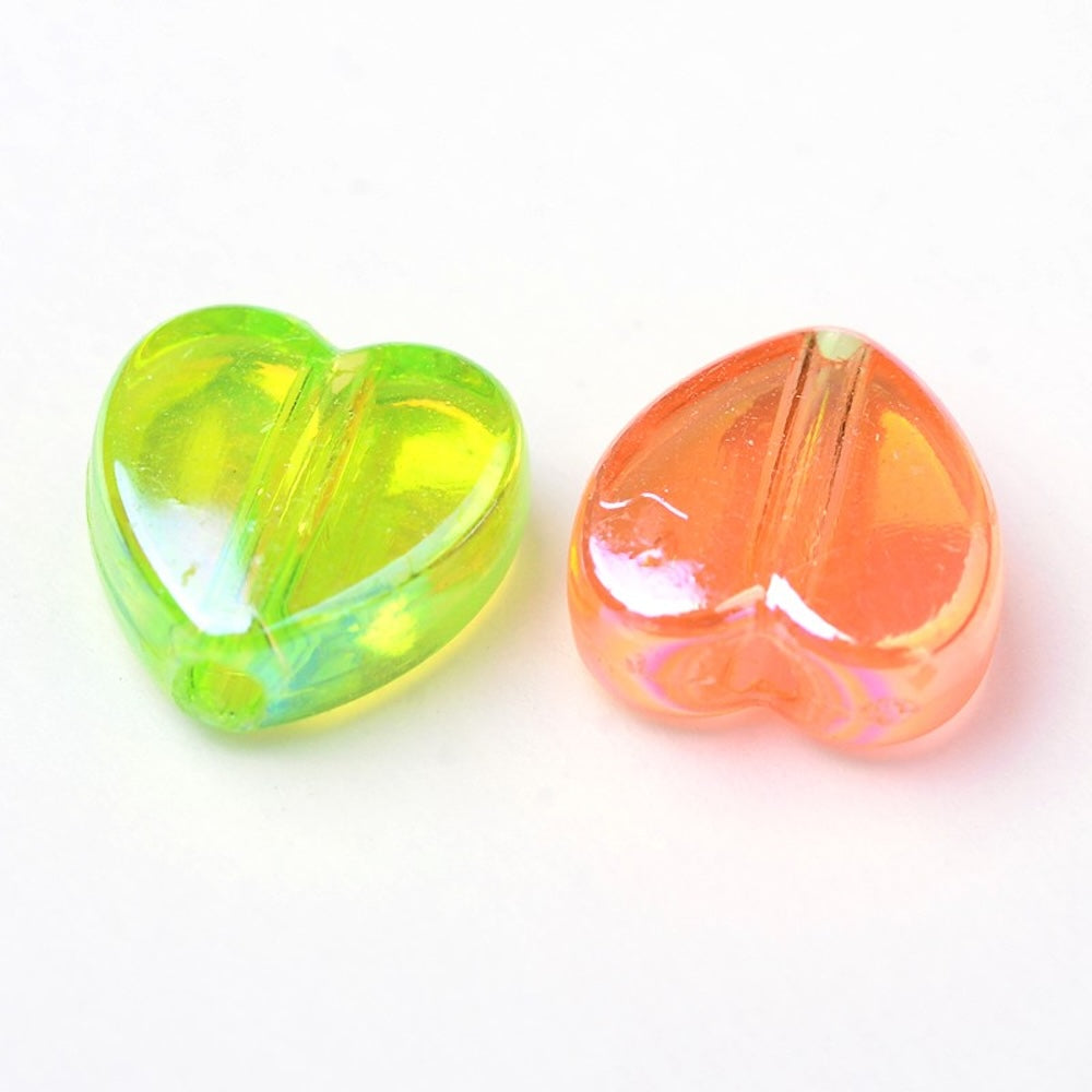 Heart Beads - Colourful AB (50)