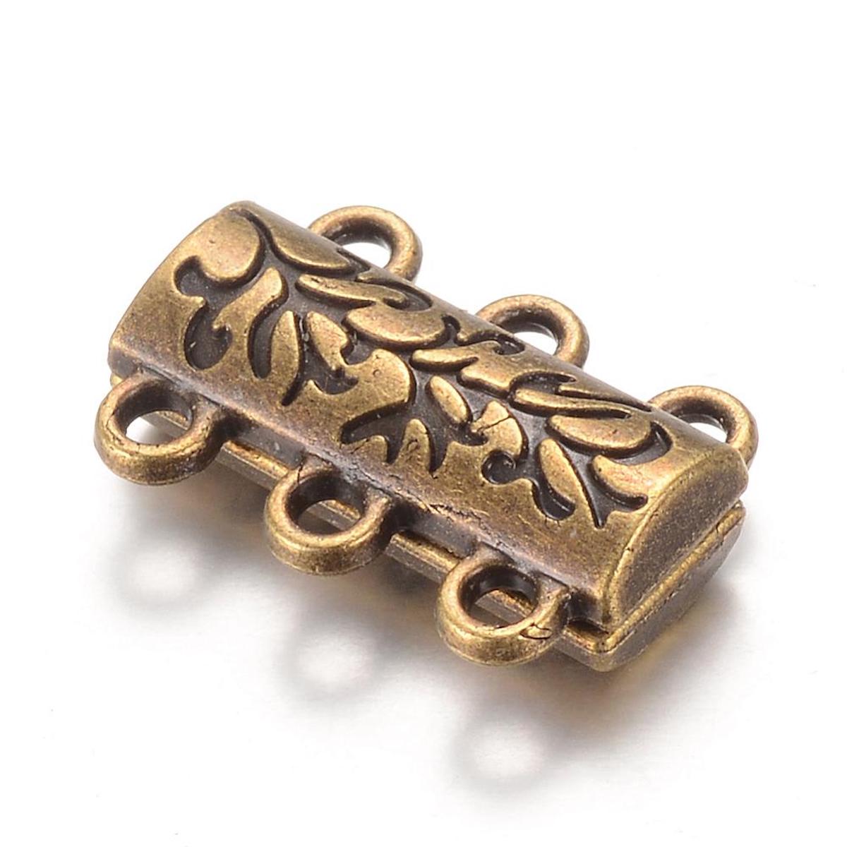 Magnetic 3-Strand Clasp - Ancient Gold