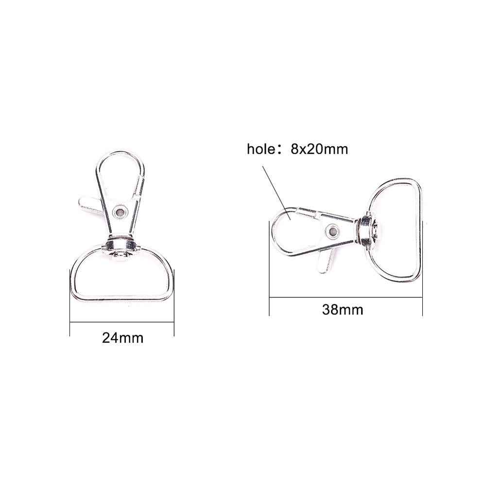 D-Ring Keyring Clip (5) - Platinum