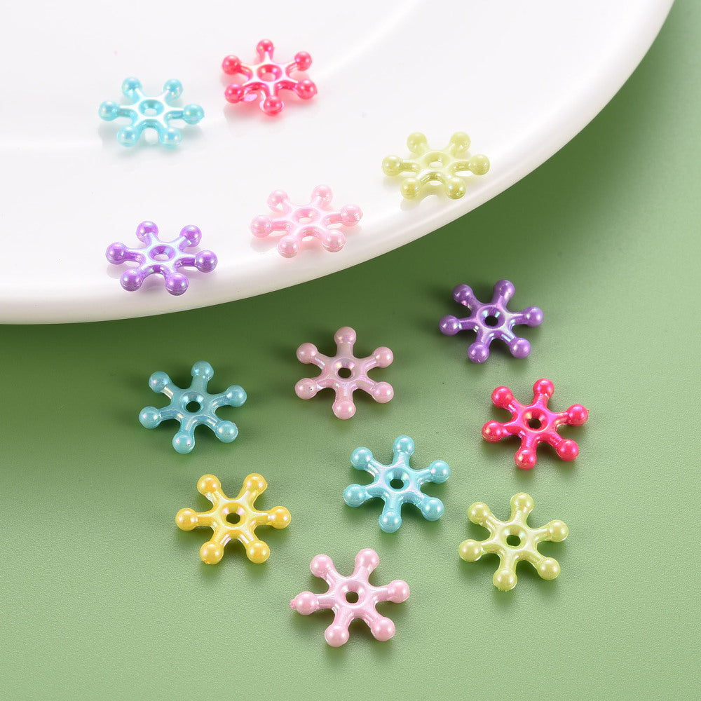 Pinwheel (100) - 15mm Acrylic AB Lustre Beads