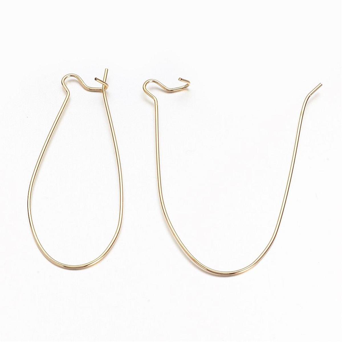 43mm Kidney Ear Wires (10) - Gold