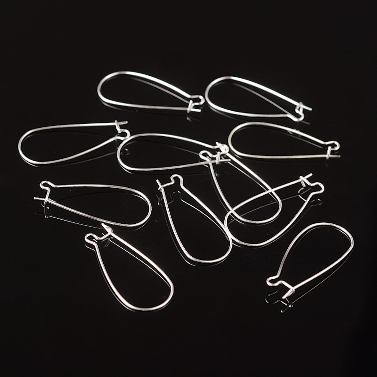 33mm Kidney Ear Wires (10) - Silver