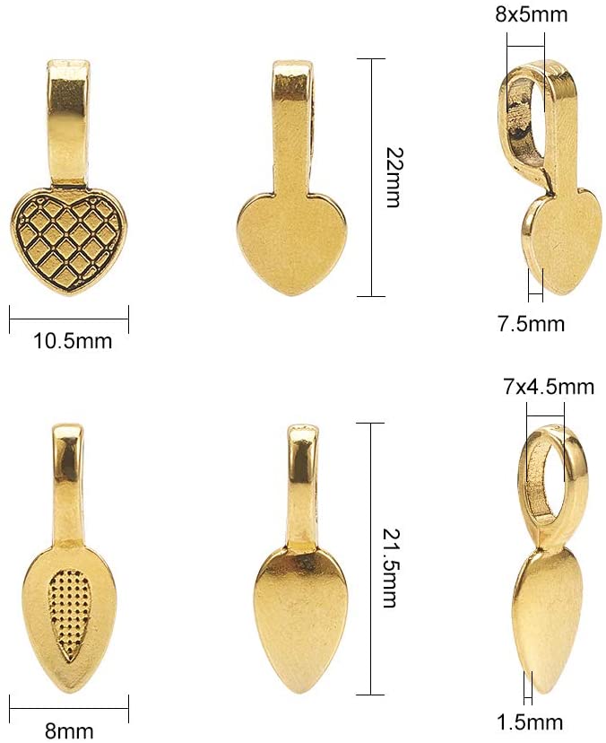 Pendant Bail - Gold HEART (2)