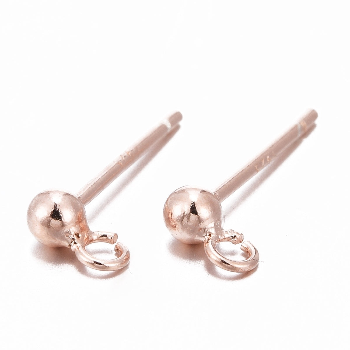 2.5mm Stud Fitting (2) - Rose Gold (Sterling Silver Base)