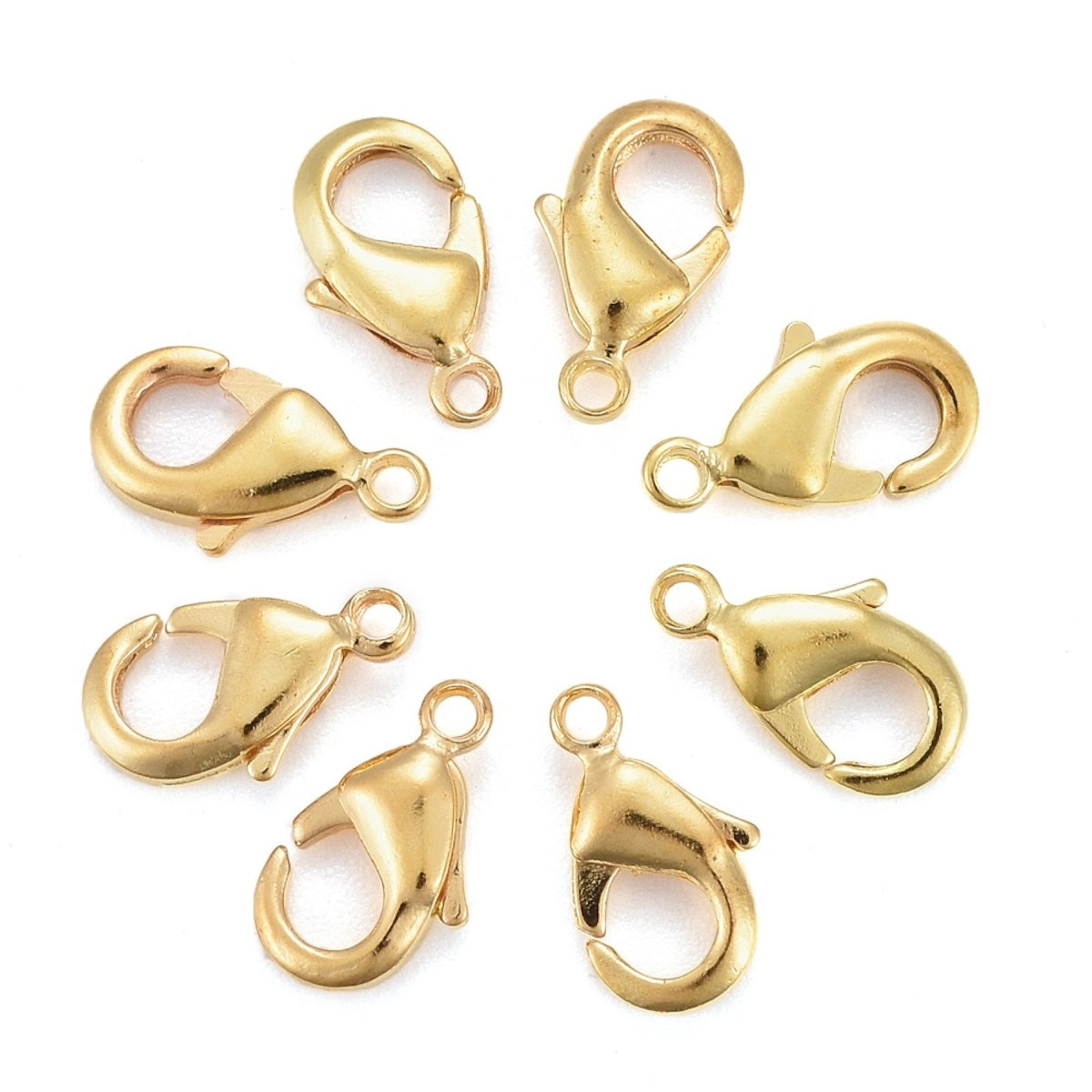 10mm Parrot Clasp & Tags (10) - Gold - Bead Shack