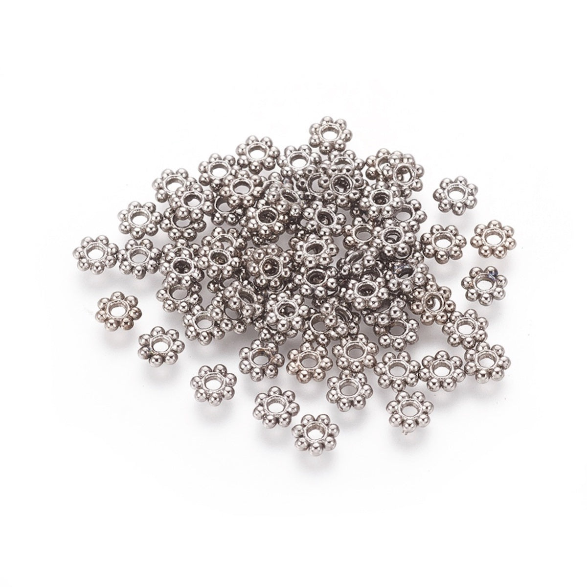 4mm Daisy Spacers (100) - Gunmetal