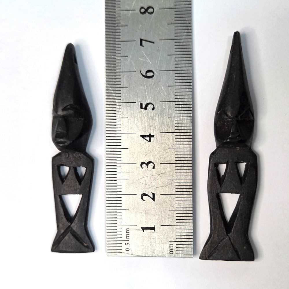 WOOD Tribal Pendant (1) - Pointed Head Dress - Vintage African Carved Pendant