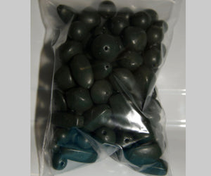 Dark Green Mix Pack - Pottery Look Vintage Lucite Beads - Matte