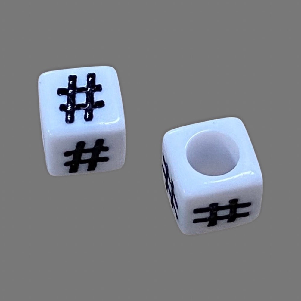 Number Beads (Cubes) - # Hashtag