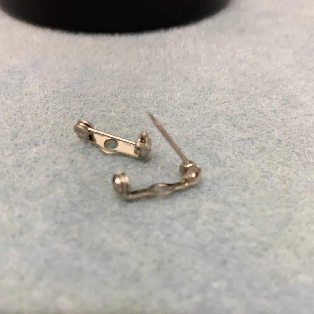 15mm Brooch Back (10) - Nickel